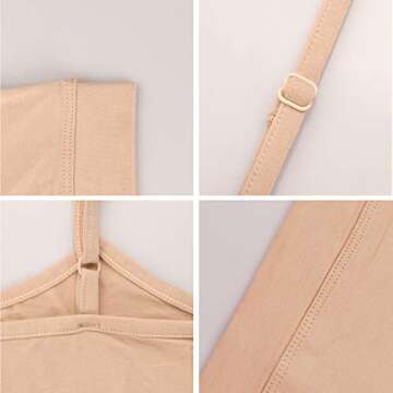 NEWITIN 4 Pack Spaghetti Strap Camisole Top Adjustable Strap Tank Crop Tops for Women Girls (M)