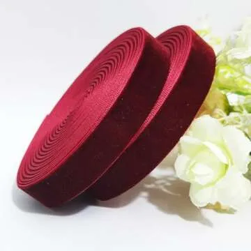 Qingxii Velvet Ribbon 5/8''x6Yards for DIY Crafts