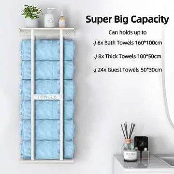 STWWO Wall Towel Rack for Modern Bathroom Storage