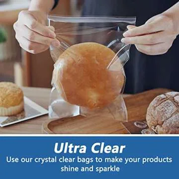 WEPOLY - 3" x 5" (100 Count) Clear Small Cellophane Bags - Self Sealing Cello Plastic Poly Bags- for Photo, Jewely, Bakey, Treats, Candies