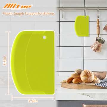 ALLTOP Multipurpose Bench Scraper, Bread & Dough Cutter for Baking – Premium Hard Plastic Bowl Scr...
