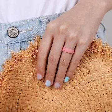 Egnaro Women's Silicone Wedding Band in Trendy Colors