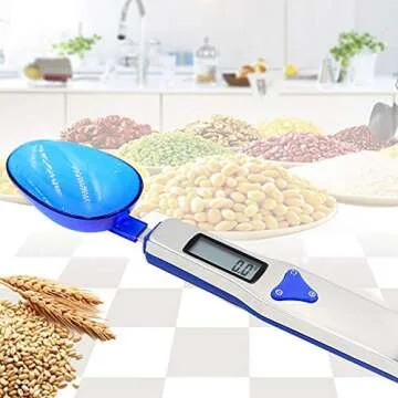 3T6B Grams Digital Kitchen Measuring Spoon,Three Different Specifications Food Scale Spoon with Scale Design, Weight from 0.1 Grams to 500 Grams Support Unit g/oz/gn/ct (with 2 AAA Batteries)