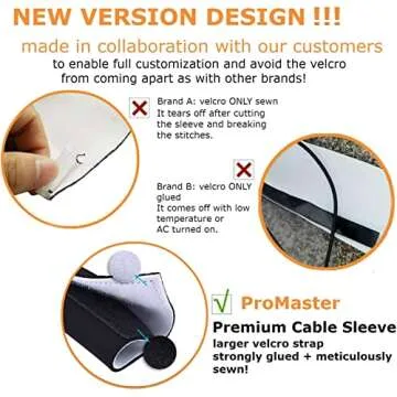 Premium 120" Cable Management Sleeve, Best Cords Organizer for TV On Wall, Computer, Office, DIY Adjustable Reversible Black and White Neoprene Cord Hider Wire Cover Concealer Wrap with Free Zip Ties