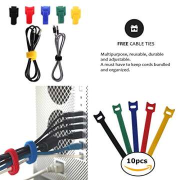 Premium 120" Cable Management Sleeve, Best Cords Organizer for TV On Wall, Computer, Office, DIY Adjustable Reversible Black and White Neoprene Cord Hider Wire Cover Concealer Wrap with Free Zip Ties