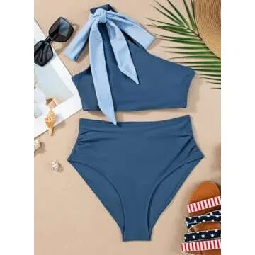 Herseas Women's Asymmetric Bikini Set for Stylish Sunbathing