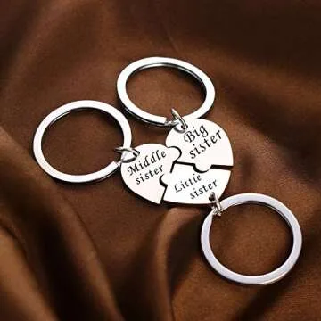 YEEQIN Heart Keychain Set - Sisters Gift Jewelry