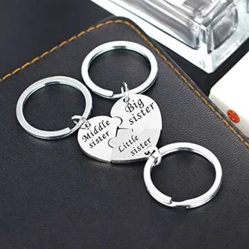 YEEQIN Heart Keychain Set - Sisters Gift Jewelry