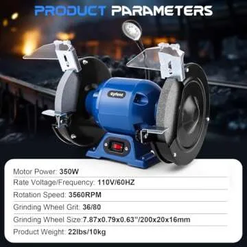 Gyfent Bench Grinder High Speed 3560 RPM 1/2 HP Powerful Grinder