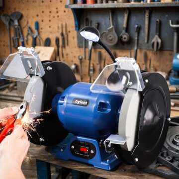 Gyfent Bench Grinder High Speed 3560 RPM 1/2 HP Powerful Grinder