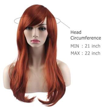 Akstore 28 inch Fashion Wigs Long Wavy Curly Hair Cosplay Wig (Brown)