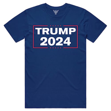 GunShowTees Trump 2024 Shirt, Large, Navy