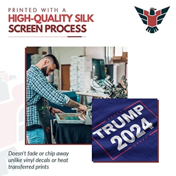 GunShowTees Trump 2024 Shirt | Slim Fit, Navy Blue, Quality Cotton