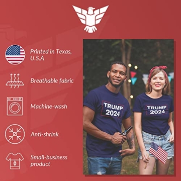 GunShowTees Trump 2024 Shirt | Slim Fit, Navy Blue, Quality Cotton