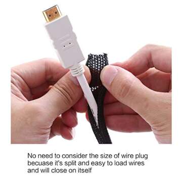 Alex Tech 10ft - 1/4 inch Cord Protector Wire Loom Tubing Cable Sleeve Split Sleeving For USB Cable ...