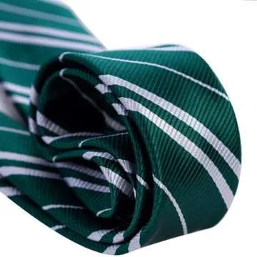 Cosplay Wizard Tie for Themed Party Halloween Christmas Birthday Dress Up Party Magic Costume Accessory, Unisex Cosplay Striped Necktie, As a Gift For Daily Use - Green
