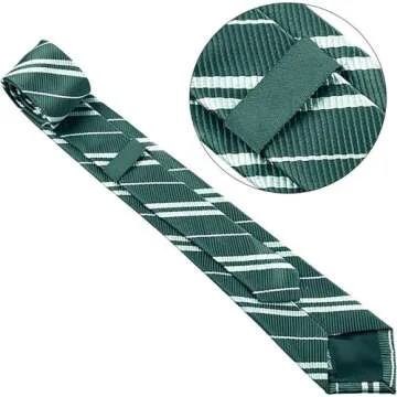 Cosplay Wizard Tie for Themed Party Halloween Christmas Birthday Dress Up Party Magic Costume Accessory, Unisex Cosplay Striped Necktie, As a Gift For Daily Use - Green