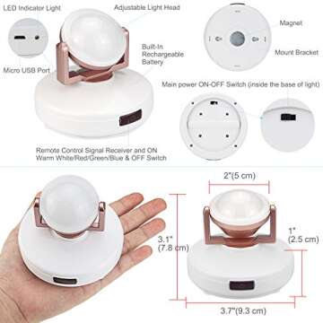 HONGUT 12 Colors Accent Light - Rechargeable Remote Control