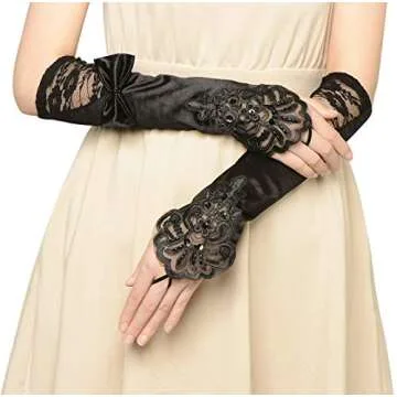 Elegant 20s Satin Long Opera Gloves for Vintage Parties