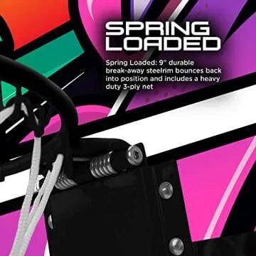 AND1 Mini Basketball Hoop: Pre-Assembled Indoor Basketball Hoop with Flex Rim, 18 inches x 12 inches, Includes One Deflated 5 Inch Basketball & Inflation Pump, Basketball Hoop for Kids, Multi Purple