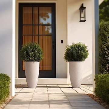 LA Jolie Muse White Planters Set of 2 for Indoor Outdoor
