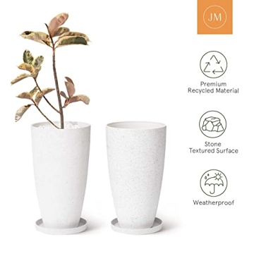 LA Jolie Muse White Planters Set of 2 for Indoor Outdoor