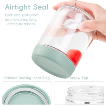 Stylish Gemice Glass Mason Jars for Meal Prep & Storage