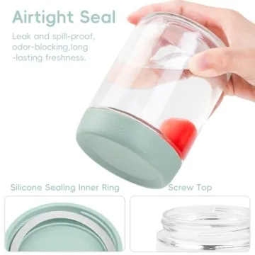 Stylish Gemice Glass Mason Jars for Meal Prep & Storage