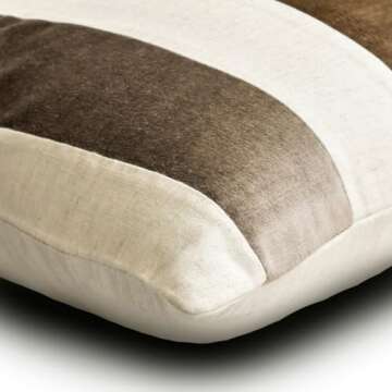 The HomeCentric Cushion Covers, Brown Pack of 2, 20x20 inch (50x50 cm) Pillow Covers, Velvet Patchwo...