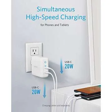 USB C Charger, Anker 40W 2-Port PIQ 3.0, PowerPort III Duo Type C Foldable Fast Charger, Power Delivery for iPhone 15/15 Plus/15 Pro/15 Pro Max/14, Galaxy, Pixel, iPad/iPad Mini, and More