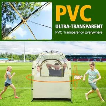 Eapele All Weather Shelter - Sports Tent with Detachable Top Cover and Sealed Floor for 1-2 People - Windproof and Rainproof Bubble Tent - 540° View and Mesh Windows