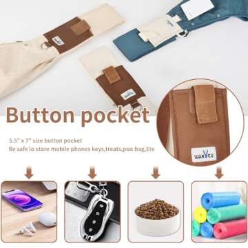 Wakytu Dog Sling Carrier for Small Dogs - Front Dog Carrier with Adjustable Strap - Hands Free Pet Papoose Bag for Chest - Suitable for Puppy, Small Dogs, and Cats for Outdoor Travel,15 lbs