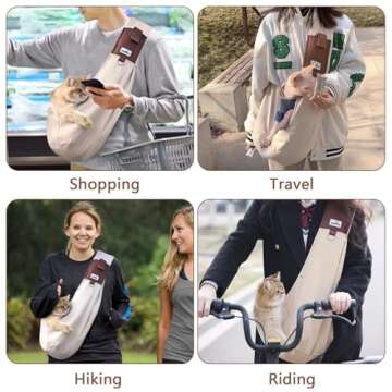 Wakytu Dog Sling Carrier for Small Dogs - Front Dog Carrier with Adjustable Strap - Hands Free Pet Papoose Bag for Chest - Suitable for Puppy, Small Dogs, and Cats for Outdoor Travel,15 lbs