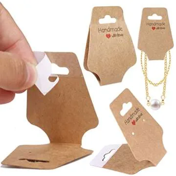 200PCS Bracelet Display Cards Sturdy Necklace Holder Cards Self Adhesive Jewelry Packaging Selling C...