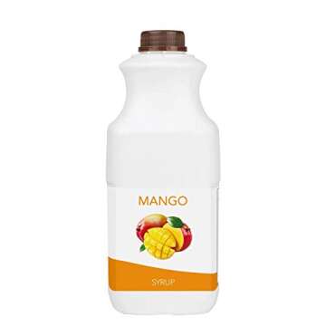Tea Zone J1045 Mango Syrup (64oz) for Boba tea, beverages, sweets, ice cream, cocktails blending