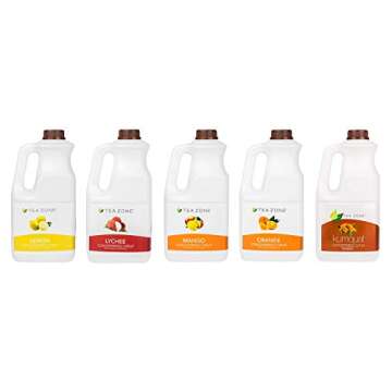 Tea Zone J1045 Mango Syrup (64oz) for Boba tea, beverages, sweets, ice cream, cocktails blending
