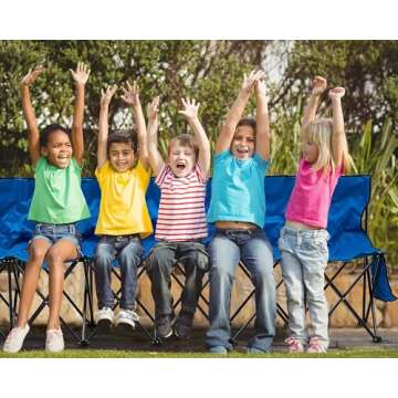 Kigley 6 Seats Folding Soccer Bench Chair - Perfect for Sports, Camping, and Events