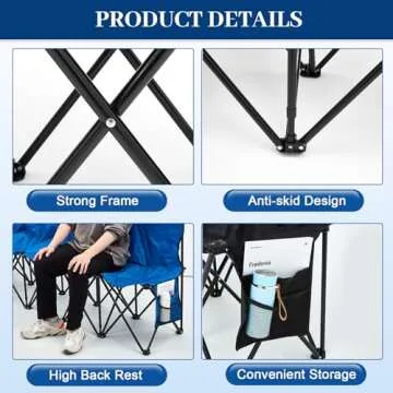 Kigley 6 Seats Folding Soccer Bench Chair - Portable & Comfortable