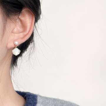 Shell Pearl Earrings for Women Beach Style Jewelry Gifts