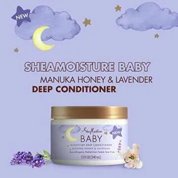 SheaMoisture Baby Deep Conditioner Manuka Honey & Lavender for Delicate Hair and Skin Nighttime Skin and Hair Care Regimen 12 oz
