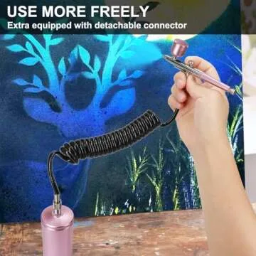 Airbrush Kit with Compressor, Auto Handheld Airbrush Gun with 0.3mm Tip, Rechargeable, Portable Air Brushes for Painting, Tattoo, Nail Art, Model Coloring, Makeup, Cake