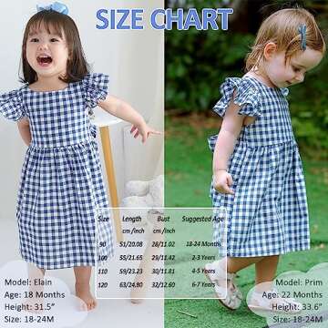 Zanie Kids Gingham Toddler Dress Bowknot Easter Dress Baby Girl Summer Playwear Outfits Plaid Blue 2 3T