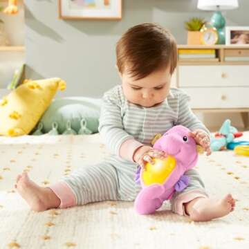 Fisher-Price Musical Baby Toy, Soothe & Glow Seahorse, Plush Sound Machine with Lights & Volume Cont...