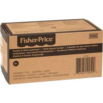 Fisher-Price Musical Baby Toy, Soothe & Glow Seahorse, Plush Sound Machine with Lights & Volume Control for Newborns, Pink