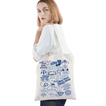 BWWKTOP Rock Band Tote Bag Singer Fans Gifts Song Lyrics Inspired Gifts Singer Album Tote Bag For Music Lover Fans (one for the TG)