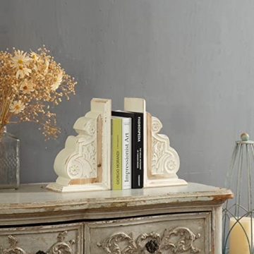 Rustic Distressed Wood Bookends for Stylish Home Organization