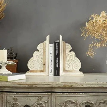 Rustic Distressed Wood Bookends for Stylish Home Organization
