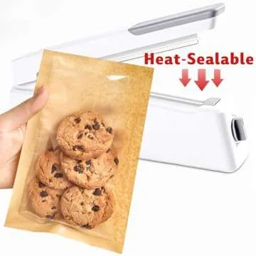 Ocmoiy 100 Clear Front Paper Cookie Bags - Heat Sealable