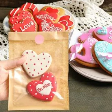 Ocmoiy 100 Clear Front Paper Cookie Bags - Heat Sealable