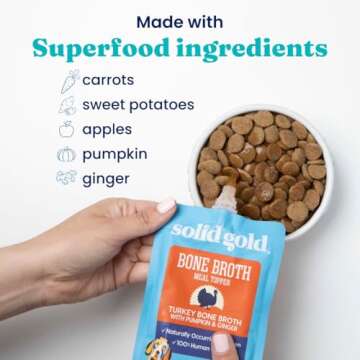 Solid Gold Turkey Bone Broth for Dogs - Superfood Topper for Gut Health